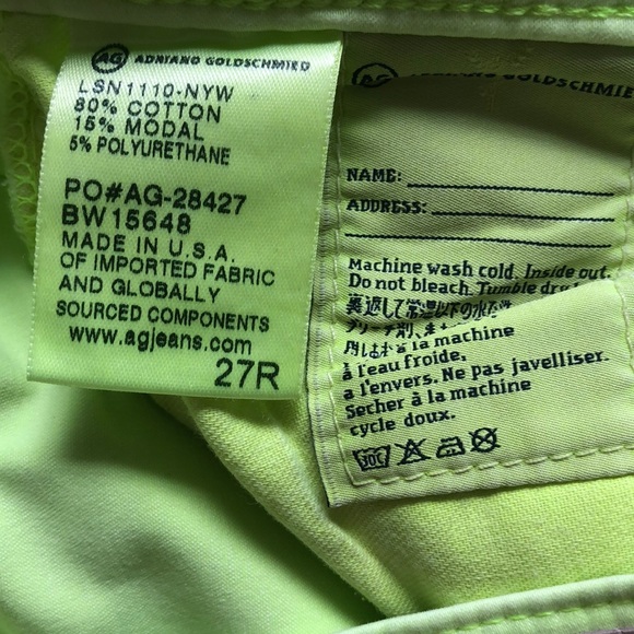 AG THE STILT CIGARETTE LEG NEON GREEN - Picture 5 of 6